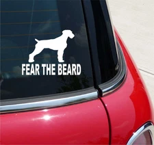 FEAR THE BEARD GERMAN WIREHAIR WIREHAIRED WIRE HAIR POINTER FUNNY DECAL STICKER