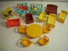 Vintage Fisher Price Little People Baby Furniture Accessories toy figure lot