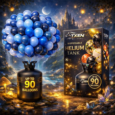Helium Tank for Balloons TXEN – Party Kit Inflates 90 Balloons | Birthday Weddin