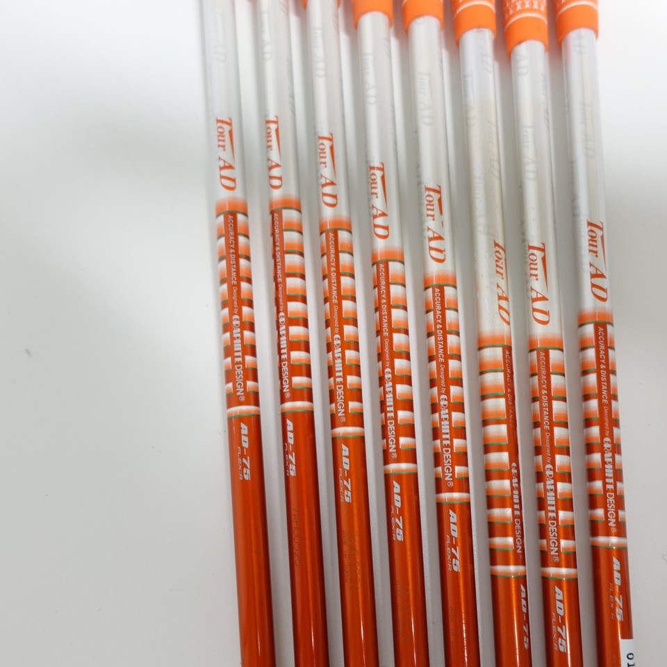 8 Fers Graphite Design Tour AD AD-75, Flex Regular, Manches Graphite Seulement, état Correct