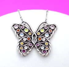 Brighton Halo Gems Monarch Crystal Butterfly Necklace NWTag $78 Jewelry