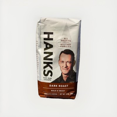 Hanks for Our Troops Dark Roast Ground Coffee, 12 oz Bag, Bold Flavor USA