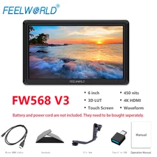 FEELWORLD FW568 V3 6 inch DSLR Camera Field Monitor 3D LUT Full HD LCD