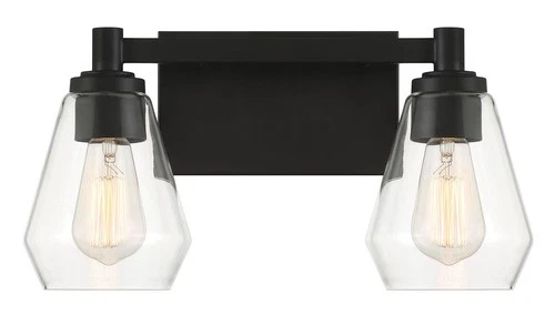 Minka Lavery 5702 Clarity 2 Light 16"W Vanity Light - Coal - Picture 1 of 11