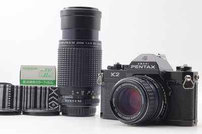 Near MINT : Pentax K2 SLR SMC 50mm f1.4 + 80-200mm Bonus Video Tested JAPAN