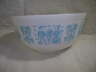 VTG 1957/68 PYREX #403 TURQUOISE BUTTERPRINT 2.5 QT MIXING BOWL XCLNT