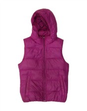 NIKE Gilet donna imbottito con cappuccio UK 14 medio viola poliestere BH06