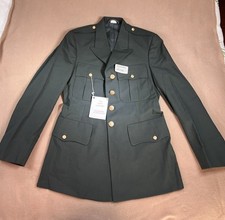 US Army Dress Green Service Uniform Jacket Coat 39R Class A Military Gold Button