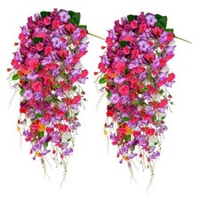 Artificial Flowers for Outdoors Faux Hibiscus Flowers 3 Pack Multicolor Set 2
