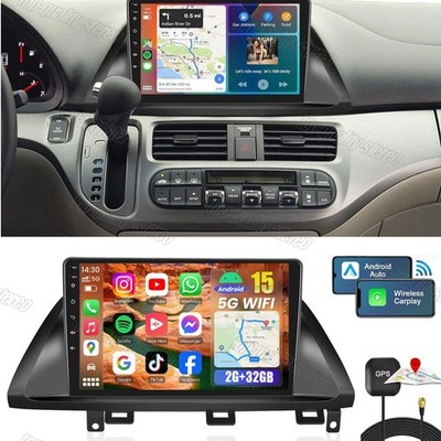 For Honda Odyssey 2005-2010 Apple Carplay Car Stereo Radio Android 15.0 GPS Navi