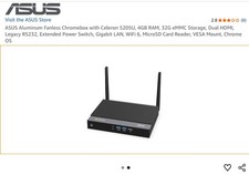 ASUS Aluminum Fanless Chromebox with Celeron 5205U, 4GB RAM, 32G eMMC...
