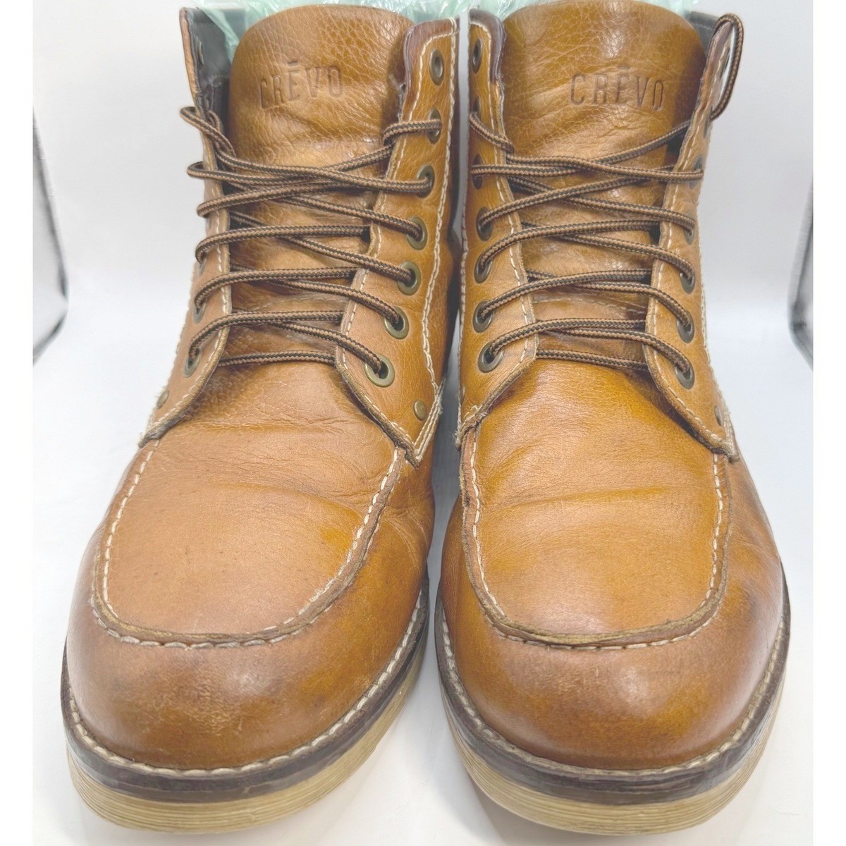 Crevo Buck LTH Caramel Boot Size 11 Crevo Memory Foam Buck Leather Boots Caramel Brown Mens Size  main image 2
