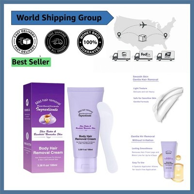 Gentle Depilatory Cream with Spatula for Body - Painless and Natural Solution