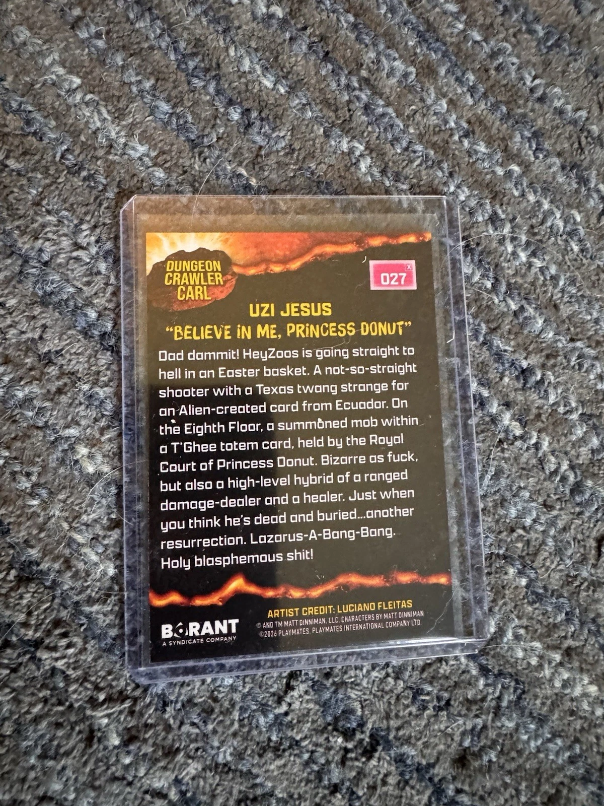 Borant Dungeon Crawler Carl #27 Uzi Jesus Green Variant Card - product detail image 2