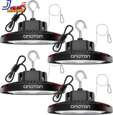 CINOTON 160W UFO LED High Bay Light Aluminum LED Shop Lights with 24000LM 5000K
