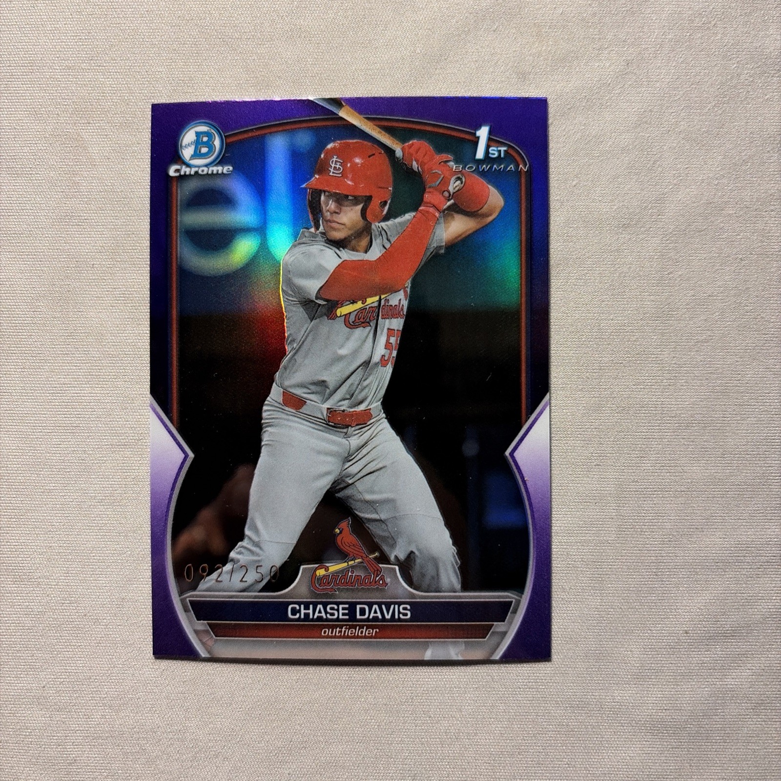 2023 Bowman Draft #BDC-48 Chase Davis Chrome Purple Refractor #/250