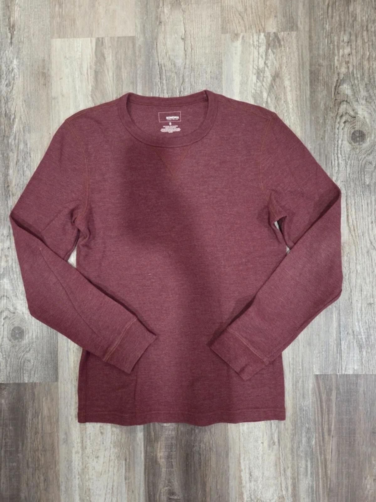 Maroon Sonoma Waffle-Knit Long-Sleeve T-Shirt Men's S