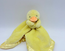 Carters Duck Lovey Yellow Security Blanket Baby Plush Toy Satin Hug