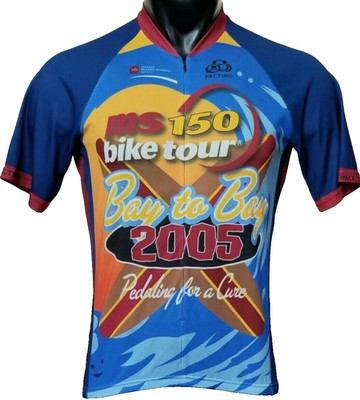 Pactimo Cycling Jersey Bike MS Bay to Bay Tour 2005 Sz SM ''Peddling For A Cure''