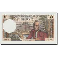 [#644685] France, 10 Francs, Voltaire, 1963, 1963-12-05, UNC, Fayette:62.6, KM:1