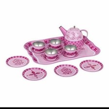 Whimsy Wonder 15 Piece Metal Children's Tea Set Preschool Pretend Play