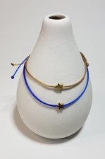 SET of 2 LUCKY STAR CLASSY STRING BRACELETS Friendship Love Tibetan