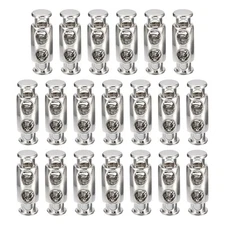 20pcs Double Hole Spring Stop Toggle Stopper String Cord Locks White Nickel