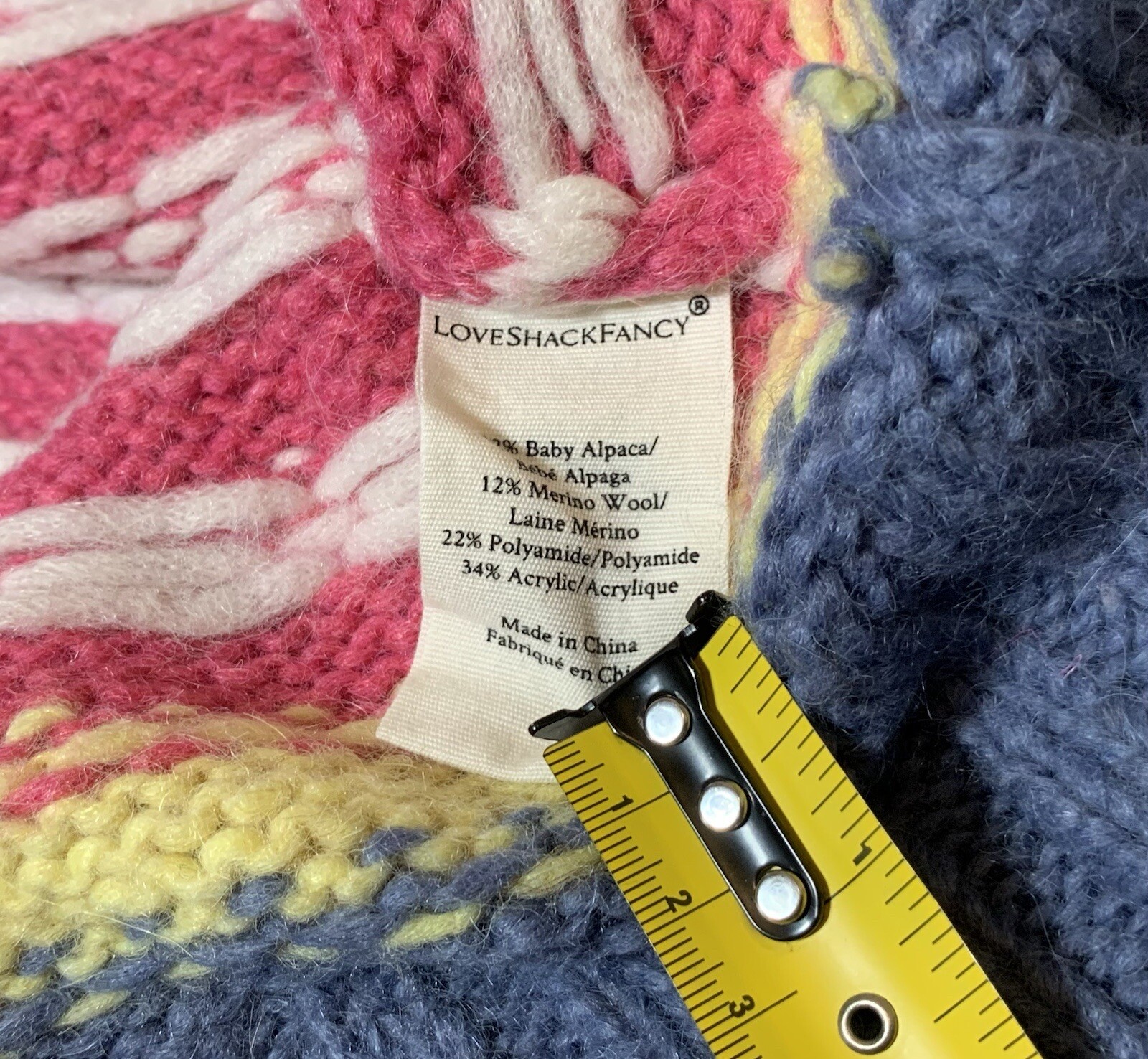 LoveShackFancy Deena Cardigan Hearts Baby Alpaca M Wool Blend RRP £475 - Small image 6