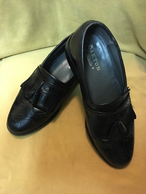 Oakton Classics Black Leather Loafers  Wingtip Tassel US Size 9