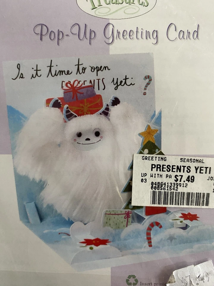 Lot Of 3 Pop-up Greeting Cards NEW Sealed 3-D Graduation Christmas Yeti - Image 3 of 4