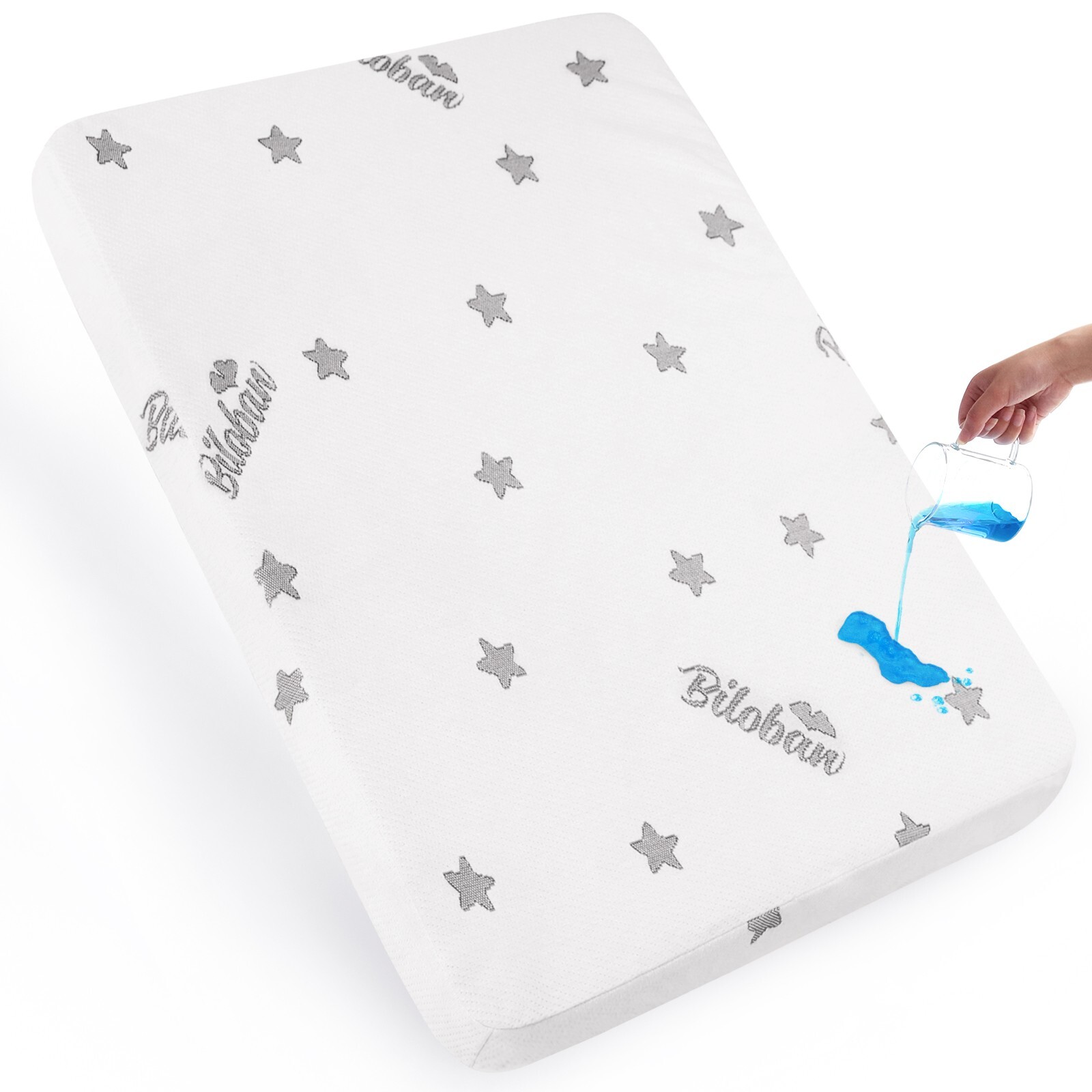 Waterproof Toddler Mattress Topper Soft Foam Mattress Removable Cover 26