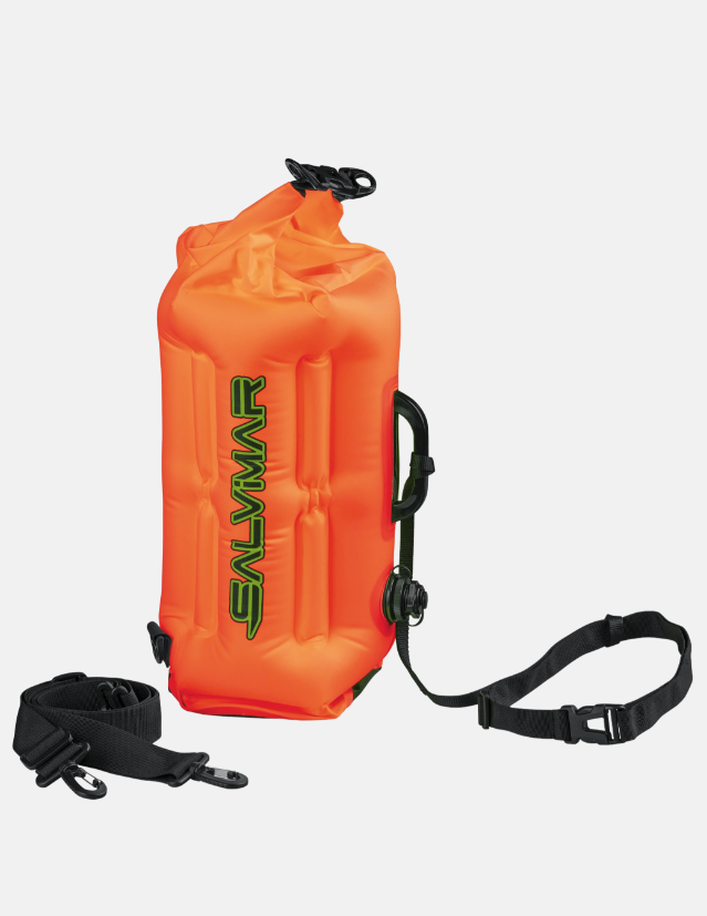 SWIMMY SAFE BAG BOA/BORSA NUOTO ARANCIO FLUO 20L, Boa multifunzionale gonfiabile