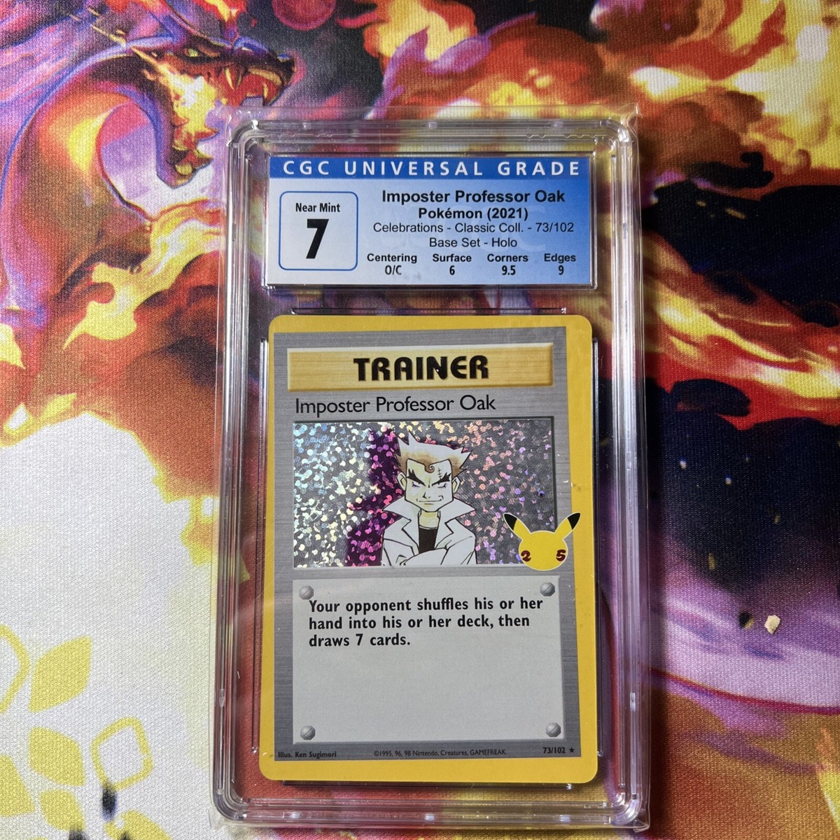Pokemon Celebrations Imposter Professor Oak Foil Rare - CGC 7 - OC
