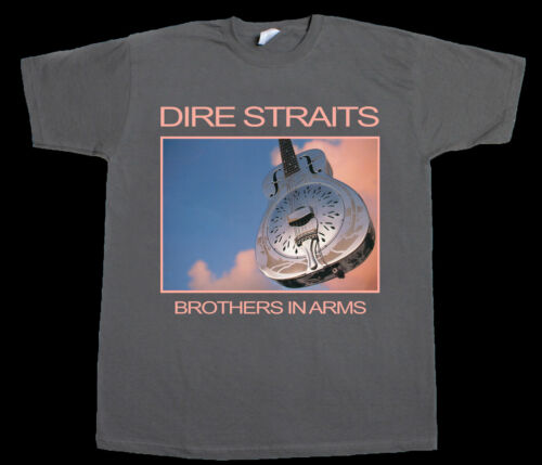 JUPE BOUTON DIRE STRAITS BROTHERS IN ARMS MARK NEUF GRIS T-SHIRT - Photo 1/3