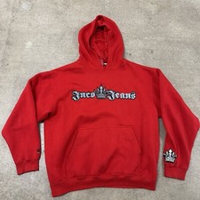 Vintage JNCO Jeans 3M Reflective Hoodie Red Size XXL Stains Read