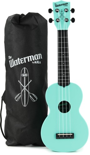 Kala Waterman Beach Collection Soprano Ukulele - Glow in The Dark Aqua Mist