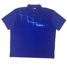 Men's Callaway Opti-Dri Short Sleeve Polo Shirt Blue XXL