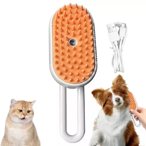 Cat Steam Brush Steamy Dog Brush 3 in 1 Electric Spray Massage Pet Grooming - Picture 6 of 9