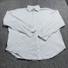 Polo Ralph Lauren Men's White Classic Fit Stripe Button-down Dress Shirt Size 18