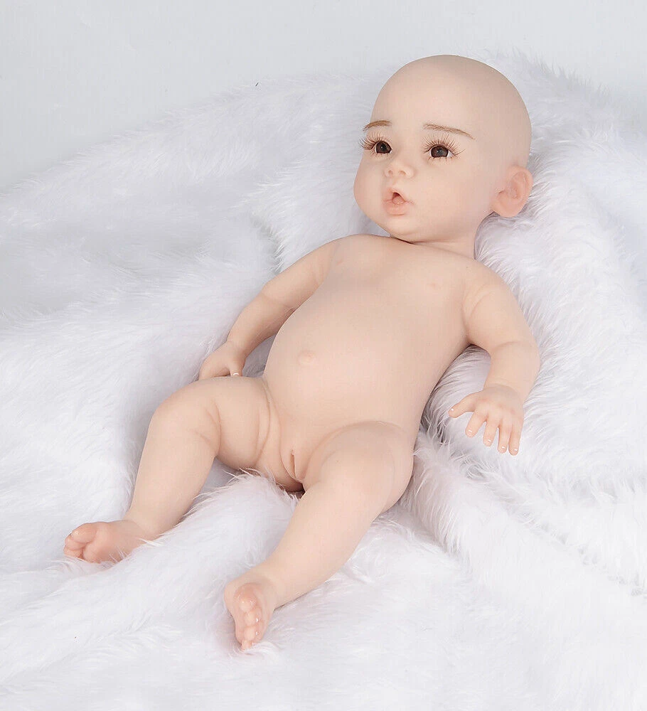 18 Full Body Realistic Silicone Handmade Reborn Baby Girl Dolls w/Opening  Eyes