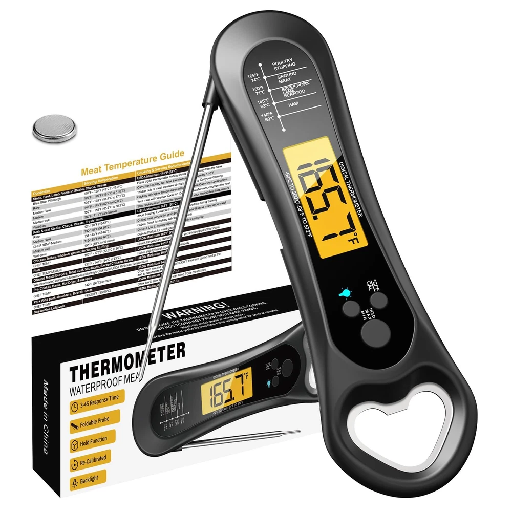 Meat Thermometer Digital, Instant Read Meat Thermometer for Grill and Cooking...