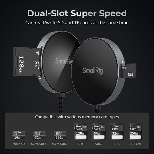 SmallRig SD/TF Dual-Slot Card Reader, USB 4.0 312MB/s High-Speed Transfer 4870 - Bild 5 von 7