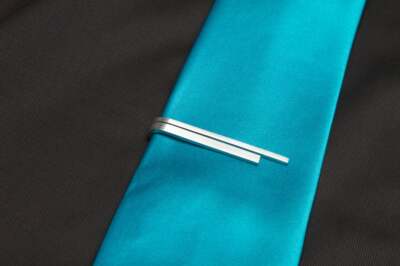 Attractive Art Deco Retro Style and Look 925 Sterling Silver Men Fine Tie Clips