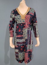 LAUREN Ralph Lauren boho faux suede trim cotton sheath dress L