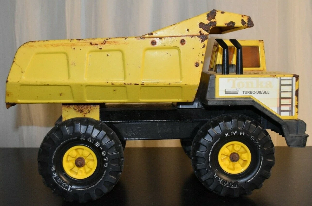TONKA Metal Dump Truck XMB 975 Turbo Diesel PLAYED WITH CONDITION VINTAGE Toy