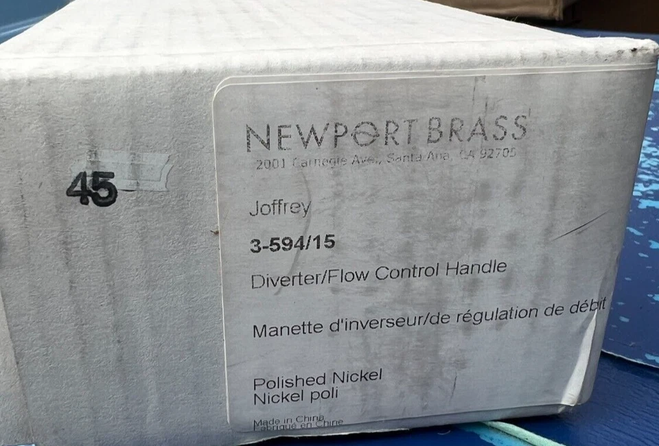 Newport Latón Joffrey Desviador/Control de Flujo Borde Níquel Pulido 3-594/15 Nuevo en Caja Foto 2 de 2