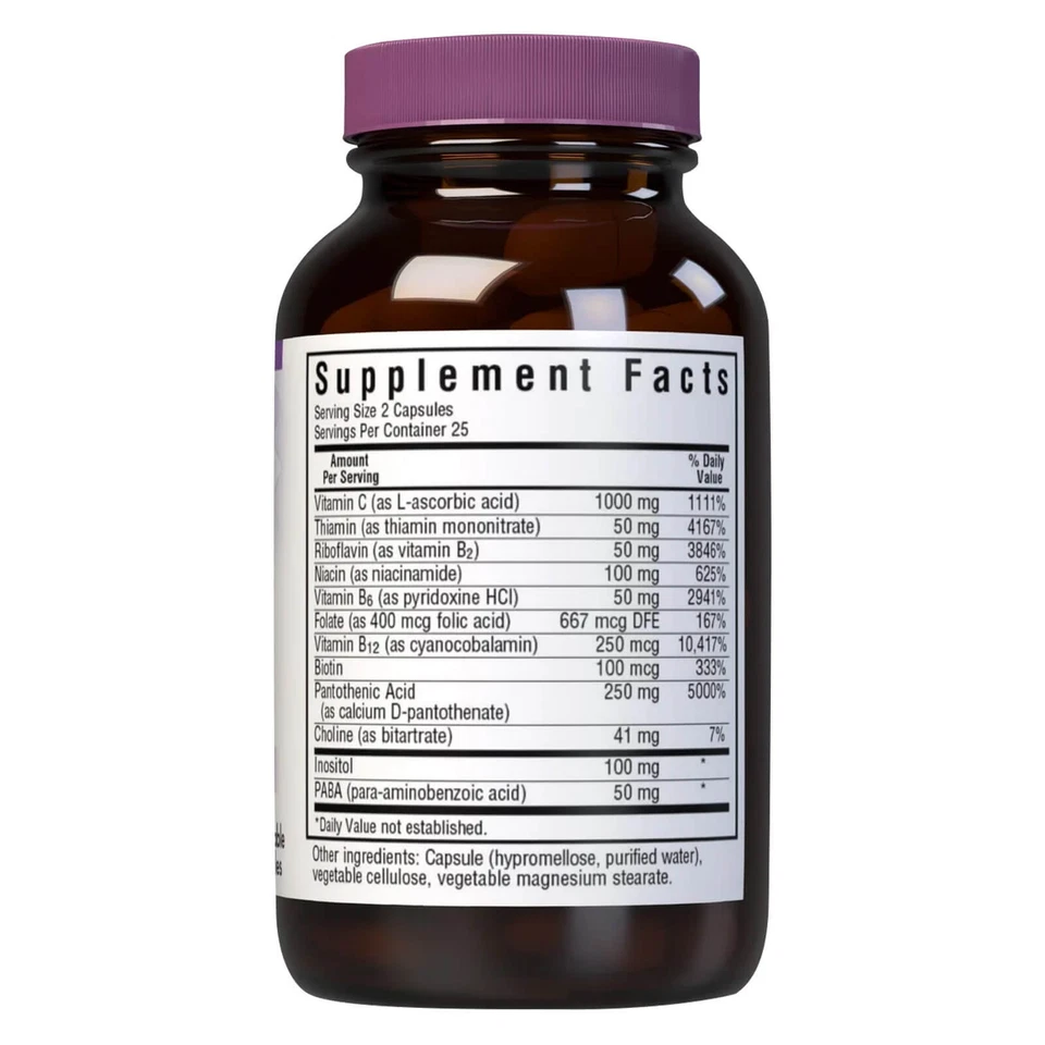 Bluebonnet Stress B-Complex 50 растительных капсул - Изображение 2 из 4