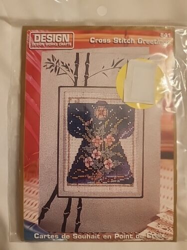 Design Works Crafts Counted Cross Stitch Greeting Card Kit #841 Asian Floral NEW - Picture 2 of 4