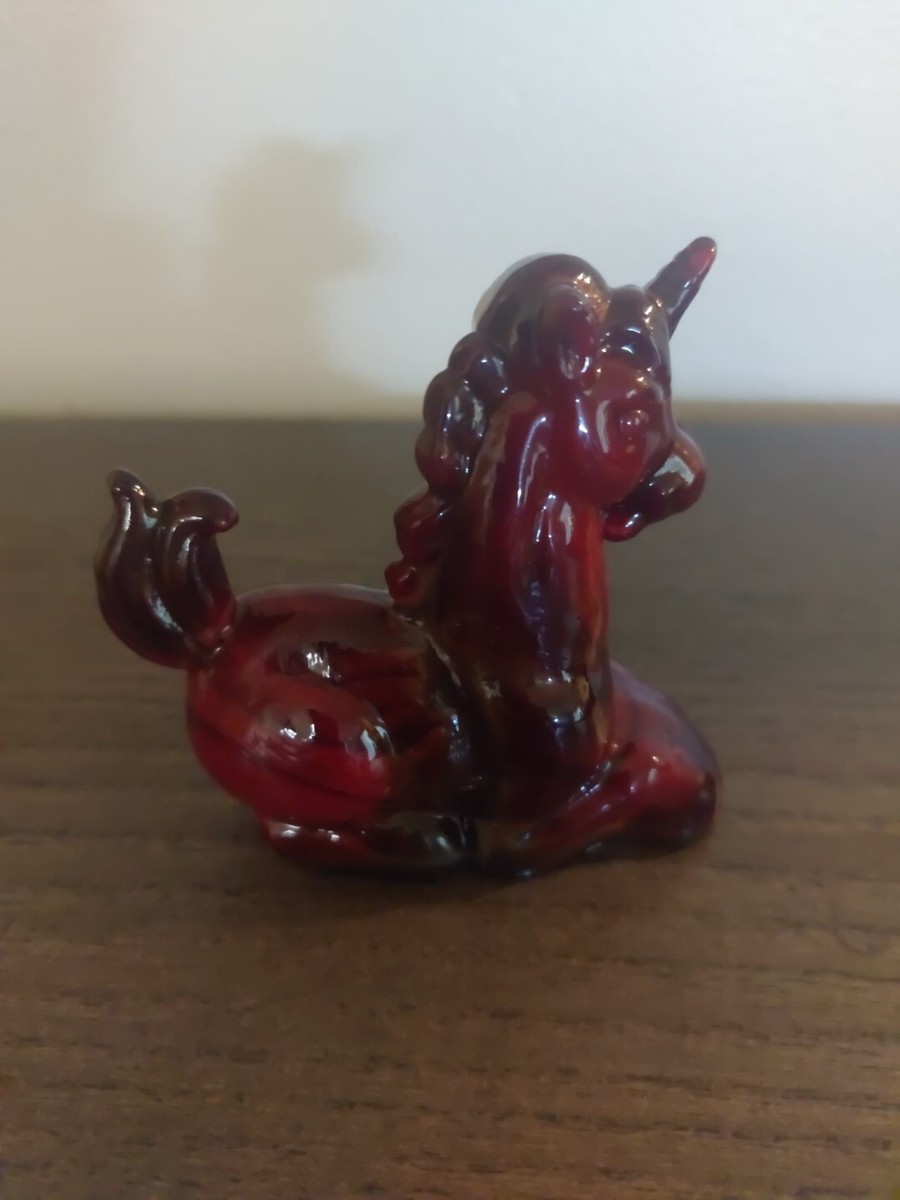 Boyd Art Glass Bermuda Slag “ Lucky “ Unicorn Made 1985 Cadmium UV