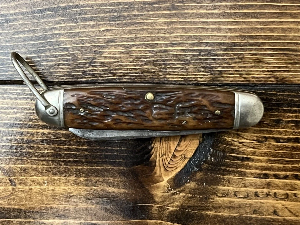 Vintage Challenge Cutlery Company Scout Knife-Jigged Bone Bridgeport Conn EUA - Imagem 4 de 4